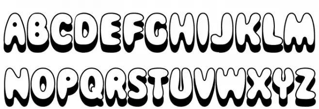 Magical Mystery Tour Outline Shadow फ़ॉन्ट अपरकेस