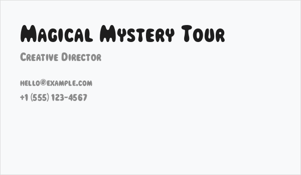 Magical Mystery Tour Business Card