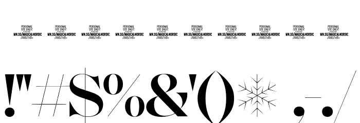 Magical Nordic PERSONAL USE Regular Font OTHER CHARS
