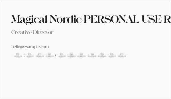 Magical Nordic PERSONAL USE Regular Business Card