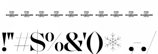Magical Nordic Swash PERSONAL Regular Font OTHER CHARS