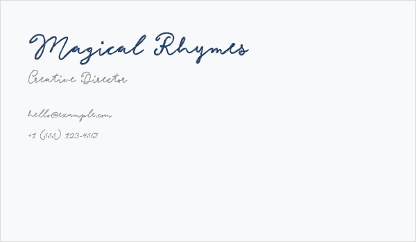Magical Rhymes Business Card