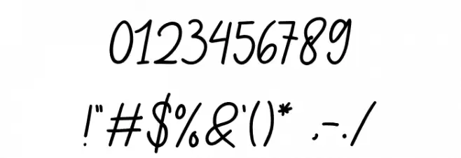 Magical Shiny Script Font OTHER CHARS