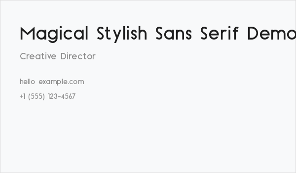 Magical Stylish Sans Serif Demo Business Card
