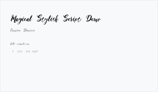 Magical Stylish Script Demo Business Card