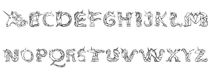 Magical Unicorn Light Font LOWERCASE