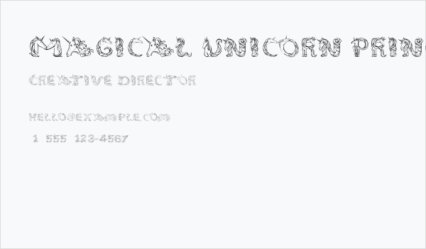 Magical Unicorn Princess Business Card