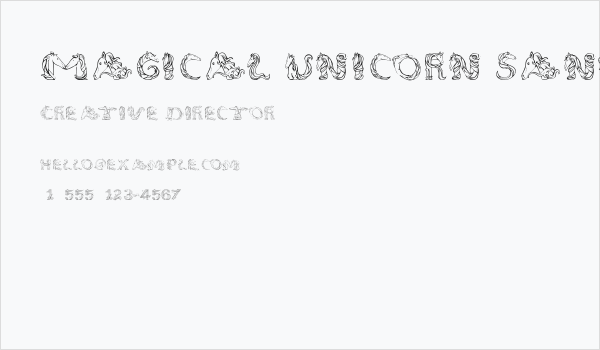 Magical Unicorn Sans Business Card