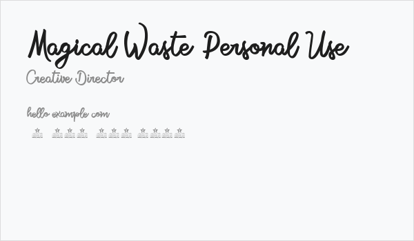 Magical Waste Personal Use  Business Card