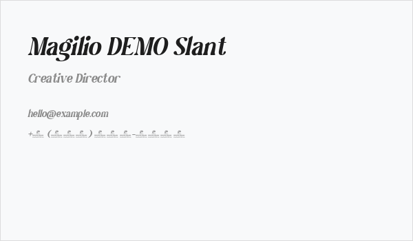 Magilio DEMO Slant Business Card