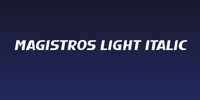 Magistros Light Italic Social Header