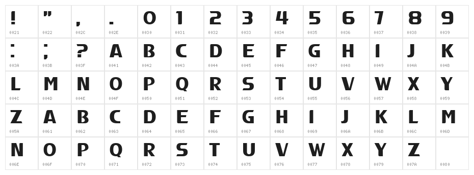 Magistros Light Character Map