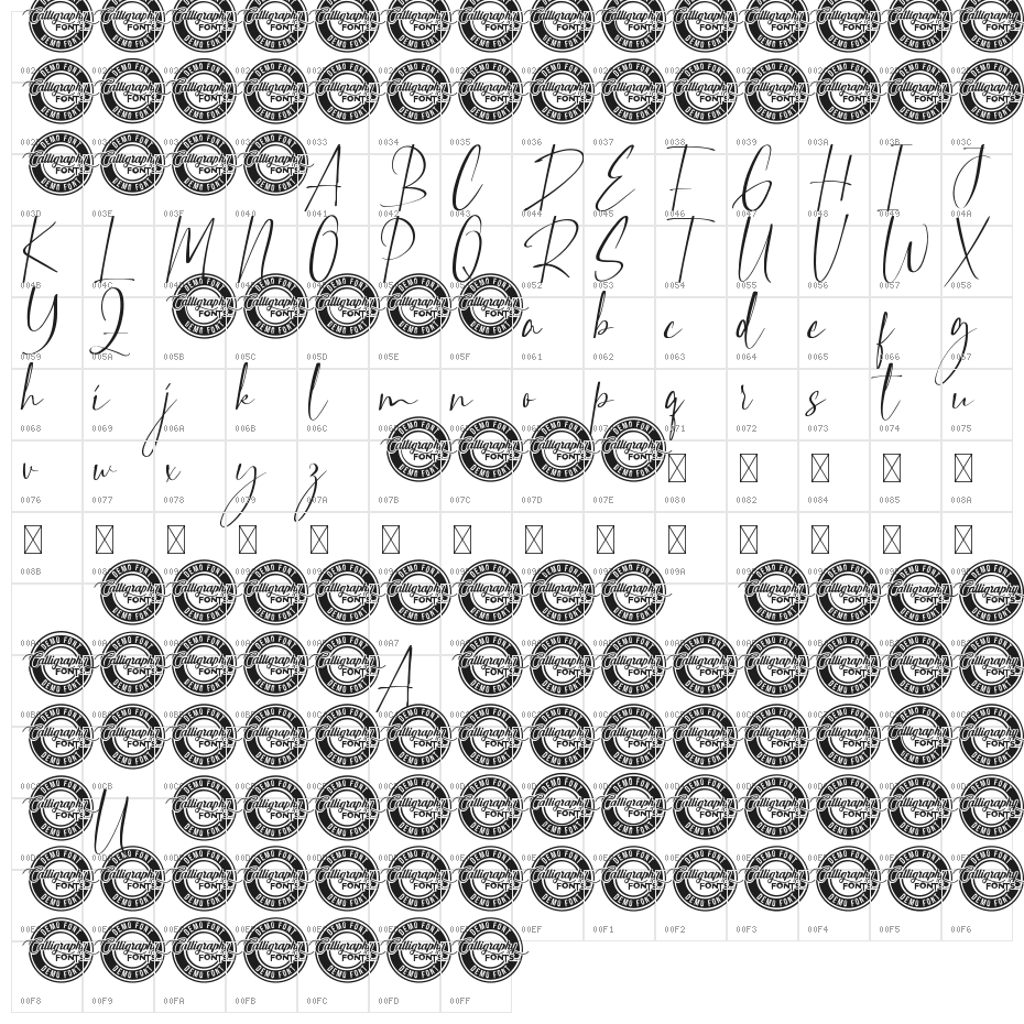 Magnesian Demo Script Character Map
