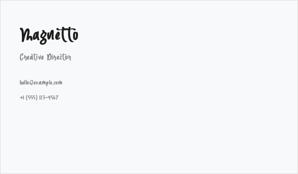 Magnetto Business Card