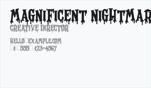 Magnificent Nightmare Business Card