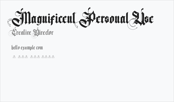 Magnificent Personal Use Business Card