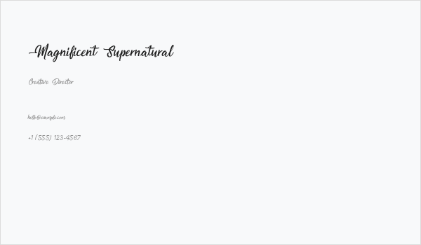 Magnificent Supernatural Business Card