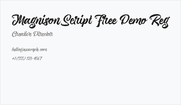 Magnison Script Free Demo Reg Business Card