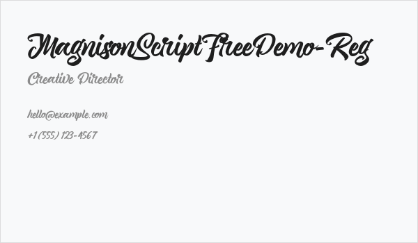 MagnisonScriptFreeDemo-Reg Business Card