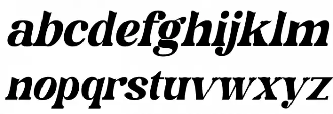 Magofah Italic Schriftart Kleinbuchstaben