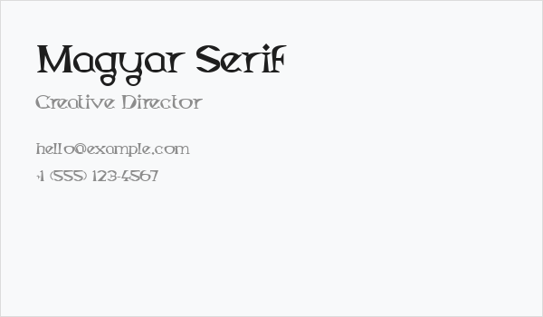 Magyar Serif Business Card