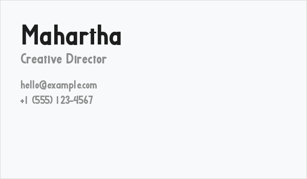 Mahartha Business Card