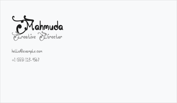Mahmuda Business Card