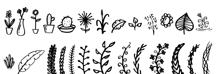 Mahogany Garden Doodle Font UPPERCASE