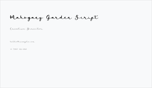 Mahogany Garden Script Business Card