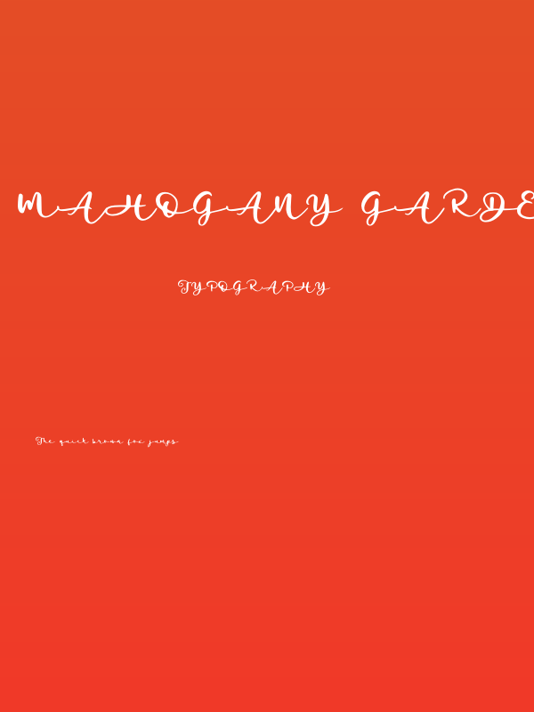 Mahogany Garden Script Poster