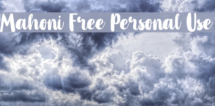 Mahoni Free Personal Use Font examples