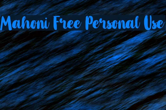 Mahoni Free Personal Use Font examples