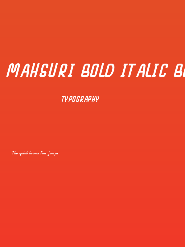 Mahsuri Bold Italic Bold Poster