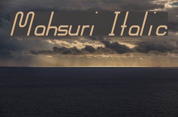 Mahsuri Italic Font examples