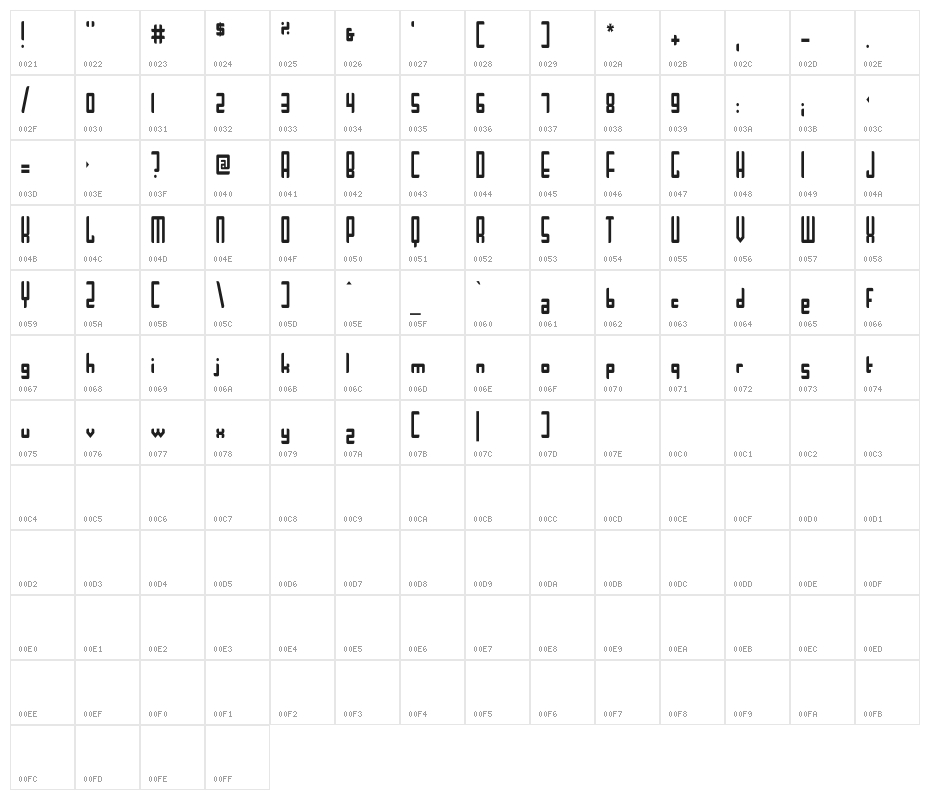 MaiTai-Regular Character Map
