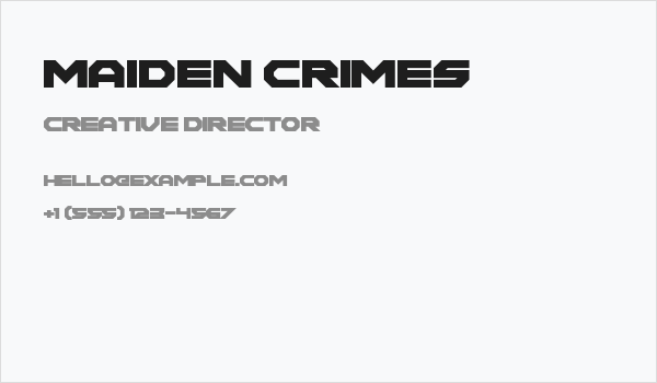 Maiden Crimes Business Card
