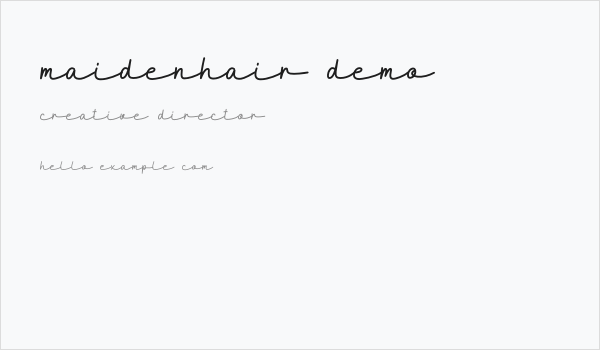 Maidenhair-DEMO Business Card