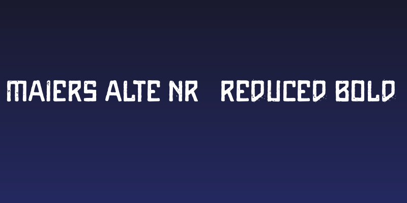Maiers Alte Nr.8 Reduced Bold Social Header