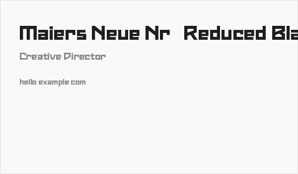 Maiers Neue Nr.8 Reduced Black Expanded Business Card