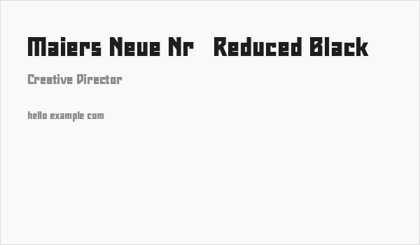 Maiers Neue Nr.8 Reduced Black Business Card