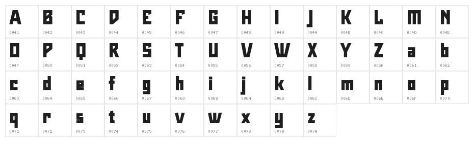 Maiers Neue Nr.8 Reduced Black Character Map