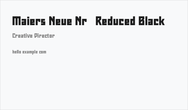 Maiers Neue Nr.8 Reduced Black Business Card