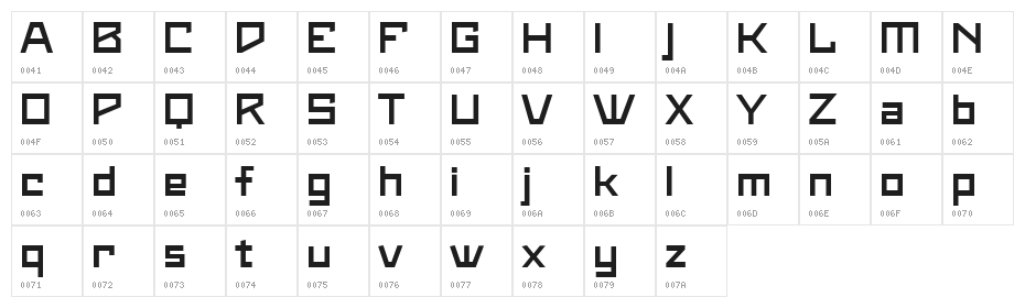 Maiers Neue Nr.8 Reduced Bold Expanded Character Map