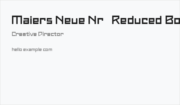 Maiers Neue Nr.8 Reduced Bold Expanded Business Card