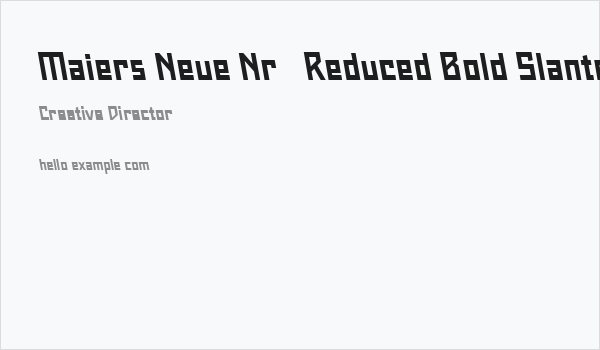 Maiers Neue Nr.8 Reduced Bold Slanted Business Card