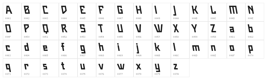 Maiers Neue Nr.8 Reduced Bold Slanted Character Map