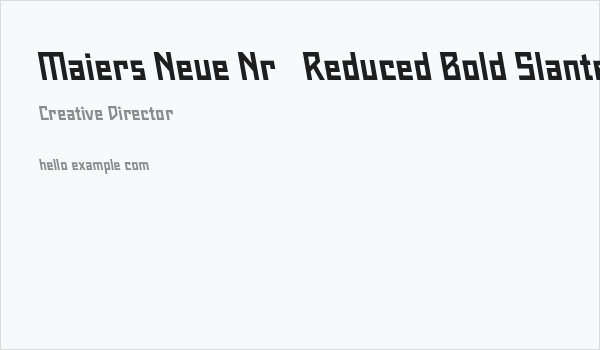 Maiers Neue Nr.8 Reduced Bold Slanted Business Card