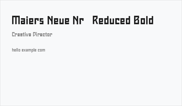 Maiers Neue Nr.8 Reduced Bold Business Card