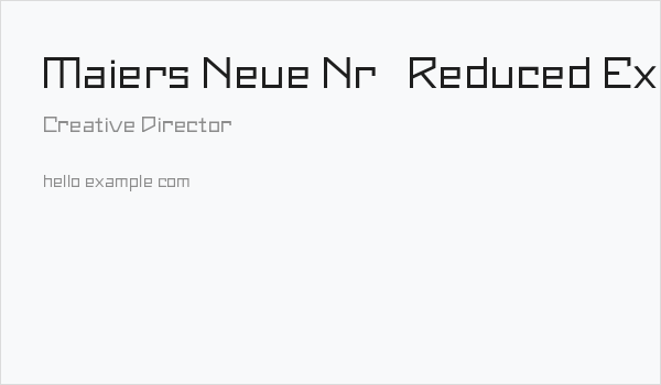 Maiers Neue Nr.8 Reduced Expanded Business Card