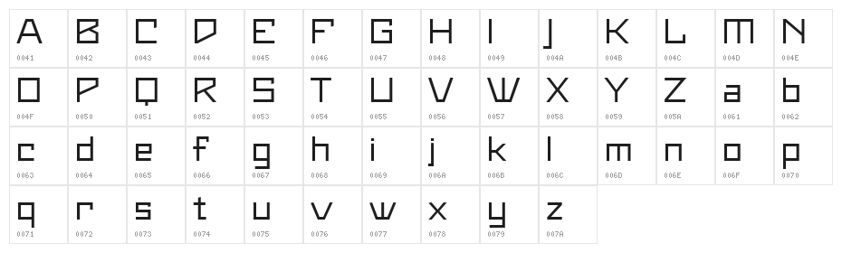 Maiers Neue Nr.8 Reduced Expanded Character Map